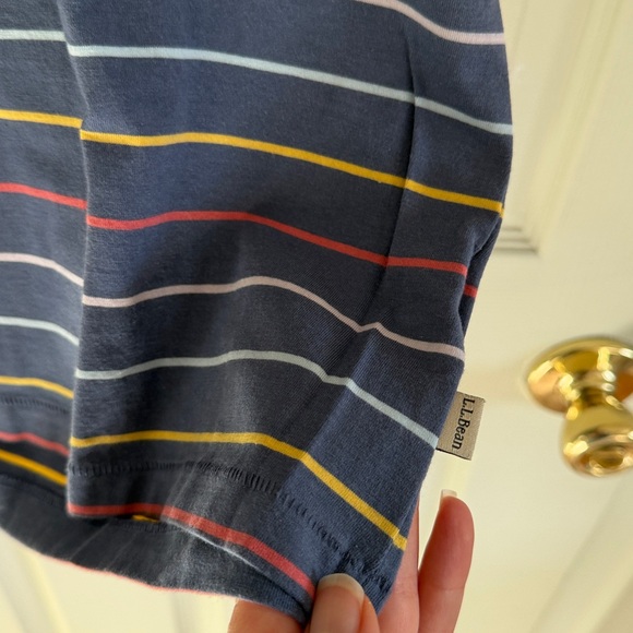 L.L. Bean Blue Striped T Shirt - Picture 5 of 8